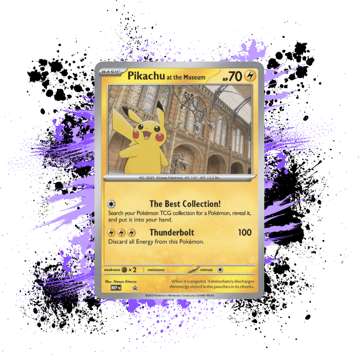 Pokemon (ENG) Pikachu at the Museum - MEP EN Sealed Jumbo Promo Card