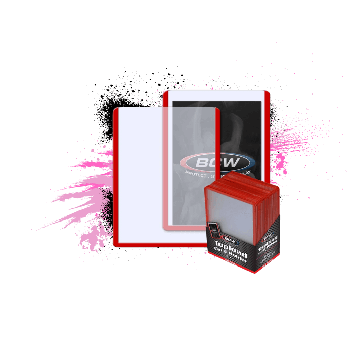 3x4 BCW Toploader: Red Border 25 Count